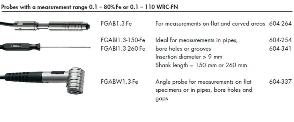 Probes for our ferrite content gauges